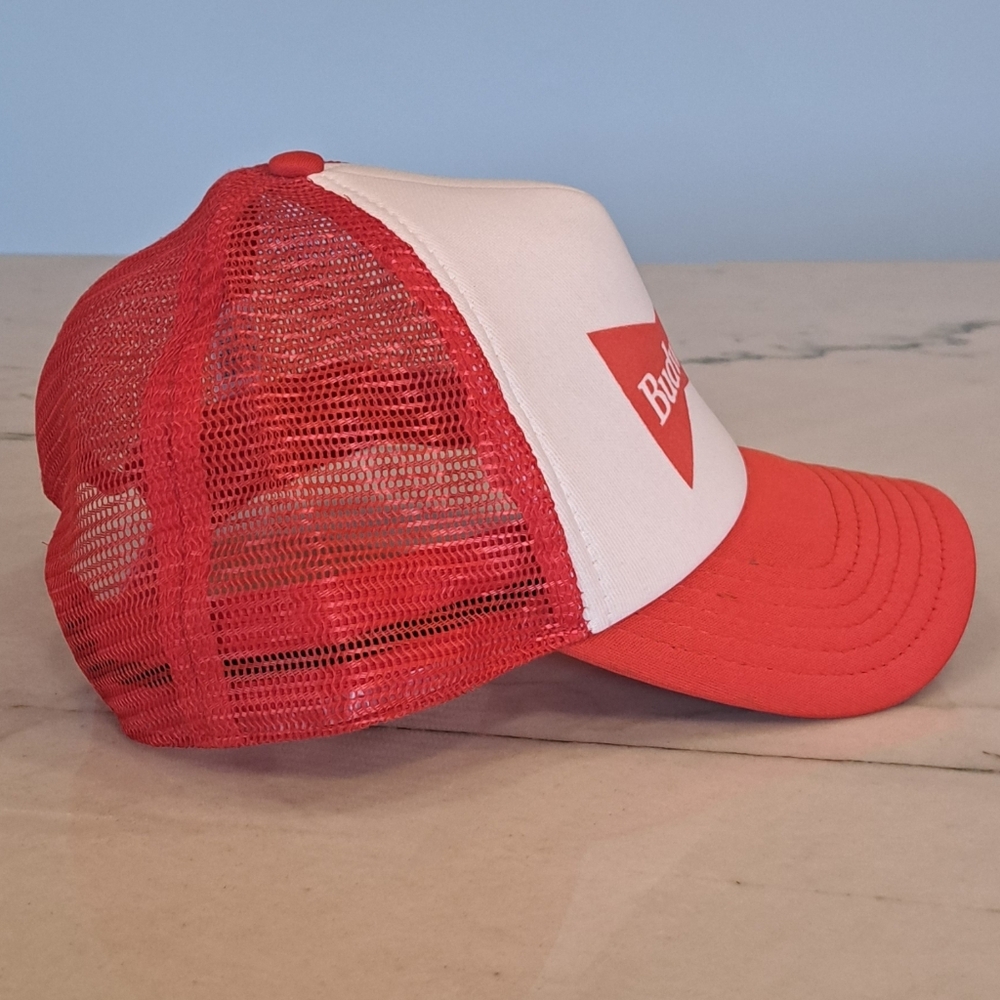 NWOT Budweiser Y2K Style Unisex Red & White Trucker Hat - Picture 2 of 5